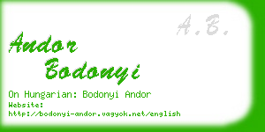 andor bodonyi business card